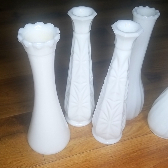 Vintage Milk Glass Vases-Set of 6 - Picture 2 of 16